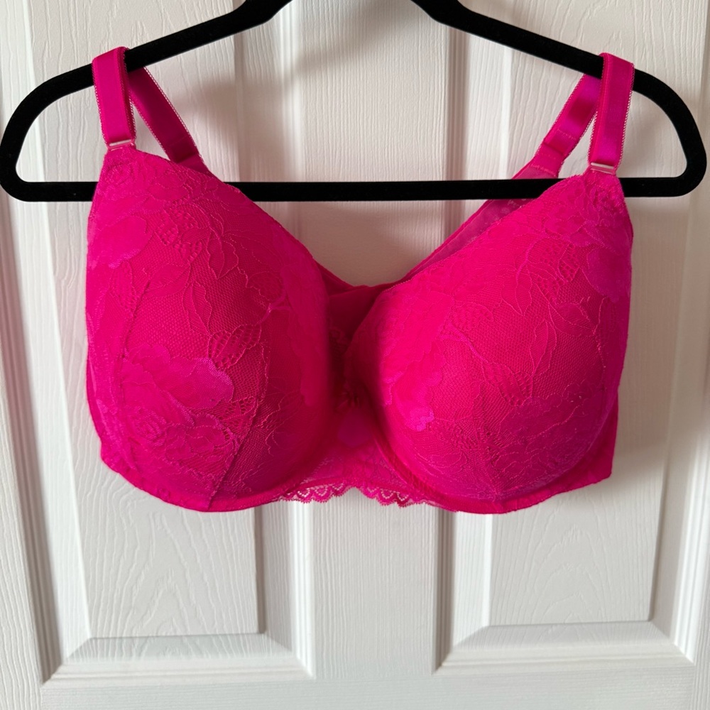 Torrid Hot Pink Lace Bra